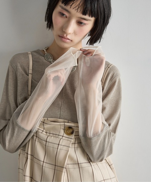 ZOEのシアーチュールトップス チュール切替シアートップス（Tシャツ/カットソー）｜THE YOn