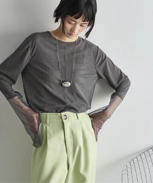 ZOEのシアーチュールトップス チュール切替シアートップス（Tシャツ/カットソー）｜THE YOn