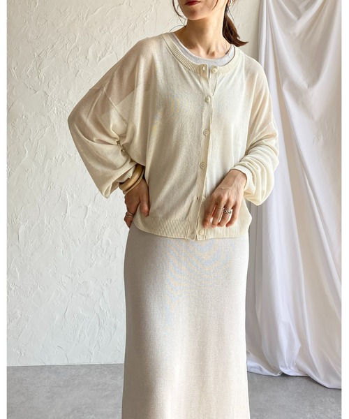 She's Closet(シーズクローゼット)の「リネンタッチ前後2WAYボリュームスリーブショート丈長袖シアーカーディガントップス(カーディガン/ボレロ・レディース・イエロー/アイボリー/パープル/グレー/ブラック・FREE)」の12枚目の写真