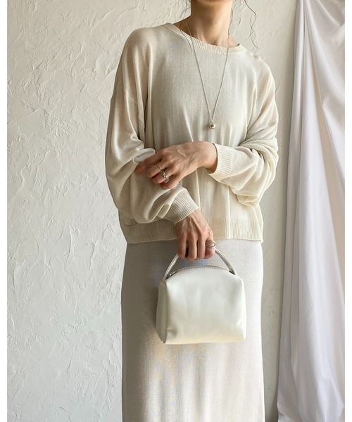 She's Closet(シーズクローゼット)の「リネンタッチ前後2WAYボリュームスリーブショート丈長袖シアーカーディガントップス(カーディガン/ボレロ・レディース・イエロー/アイボリー/パープル/グレー/ブラック・FREE)」の8枚目の写真