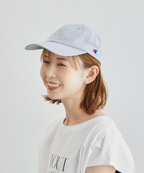 Champion（チャンピオン）の「【Champion/チャンピオン別注】 リンクコーデ /麻混ロゴ刺繍キャップ（キャップ・レディース・ブラック/キナリ/ブルー系その他4・FREE）」の3枚目の写真