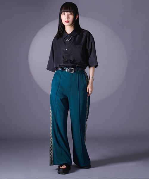 Ellno Loset（エルノロゼット）の「チェーン付シャツ（シャツ/ブラウス・メンズ・ブラック/オフホワイト・SMALL/MEDIUM/LARGE）」の15枚目の写真
