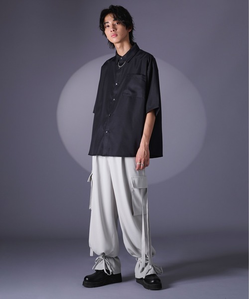 Ellno Loset（エルノロゼット）の「チェーン付シャツ（シャツ/ブラウス・メンズ・ブラック/オフホワイト・SMALL/MEDIUM/LARGE）」の16枚目の写真