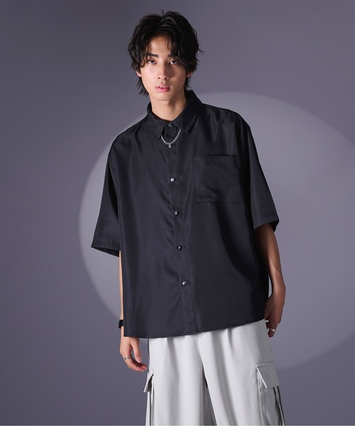 Ellno Loset（エルノロゼット）の「チェーン付シャツ（シャツ/ブラウス・メンズ・ブラック/オフホワイト・SMALL/MEDIUM/LARGE）」の18枚目の写真