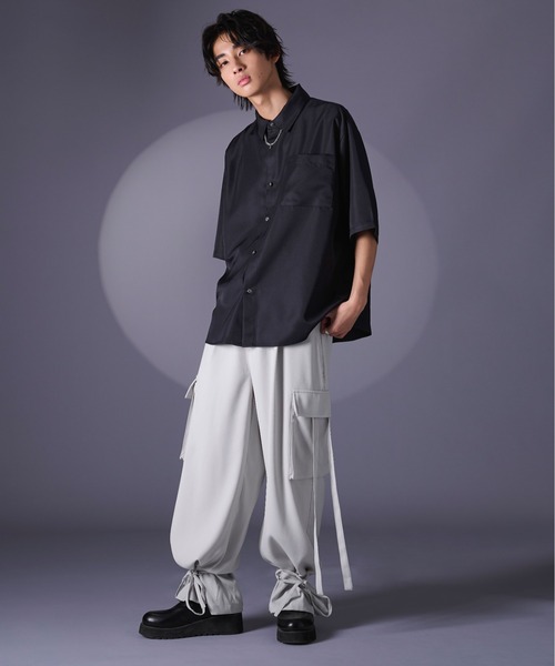 Ellno Loset（エルノロゼット）の「チェーン付シャツ（シャツ/ブラウス・メンズ・ブラック/オフホワイト・SMALL/MEDIUM/LARGE）」の22枚目の写真