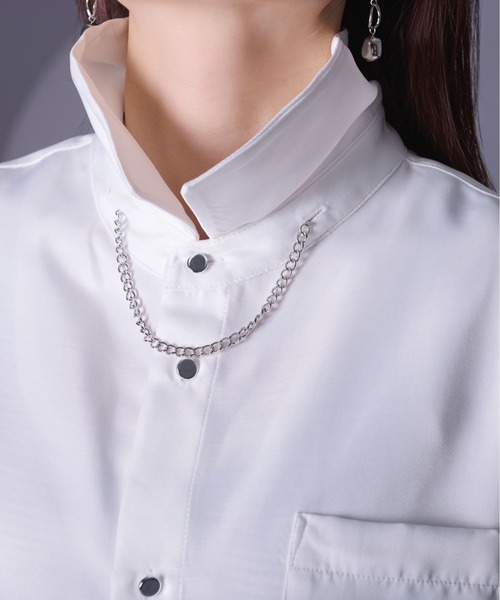 チェーン付シャツ（シャツ/ブラウス）｜Ellno Loset（エルノロゼット