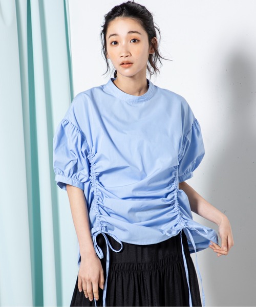 MILLION CARATS（ミリオンカラッツ）の「ブロードサイドドロストブラウス（シャツ/ブラウス・レディース・オフホワイト/ブラック/サックスブルー・FREE）」の13枚目の写真