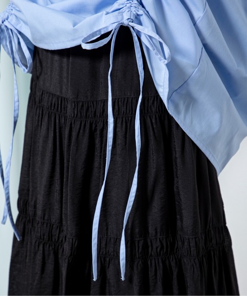 MILLION CARATS（ミリオンカラッツ）の「ブロードサイドドロストブラウス（シャツ/ブラウス・レディース・オフホワイト/ブラック/サックスブルー・FREE）」の17枚目の写真