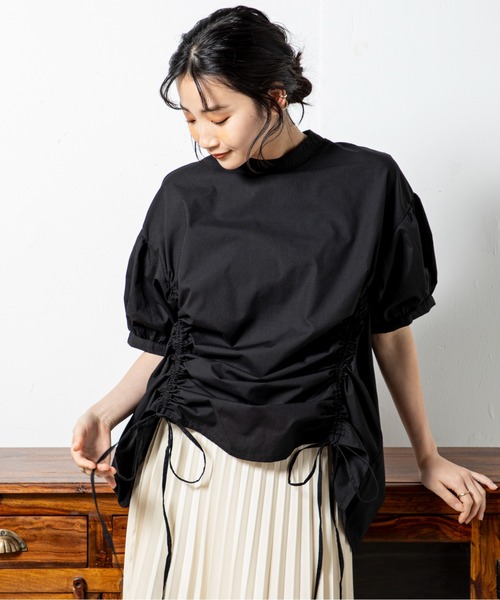 MILLION CARATS（ミリオンカラッツ）の「ブロードサイドドロストブラウス（シャツ/ブラウス・レディース・オフホワイト/ブラック/サックスブルー・FREE）」の5枚目の写真