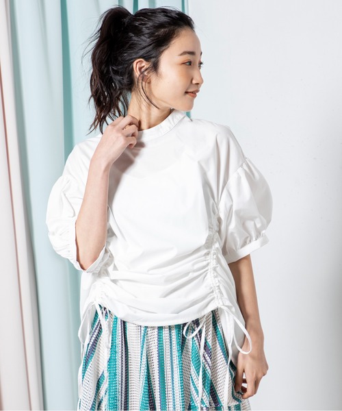 MILLION CARATS（ミリオンカラッツ）の「ブロードサイドドロストブラウス（シャツ/ブラウス・レディース・オフホワイト/ブラック/サックスブルー・FREE）」の12枚目の写真