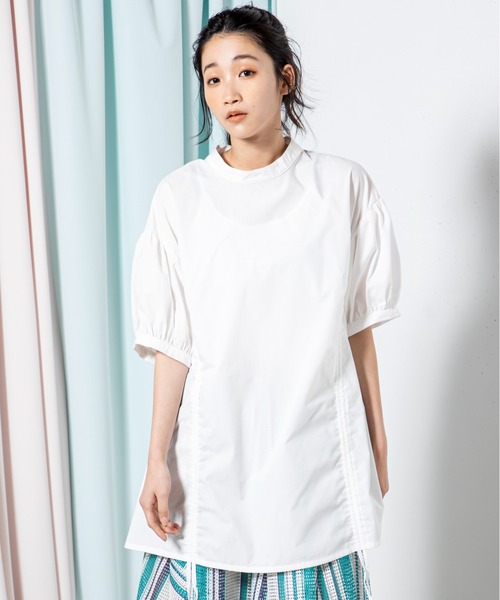 MILLION CARATS（ミリオンカラッツ）の「ブロードサイドドロストブラウス（シャツ/ブラウス・レディース・オフホワイト/ブラック/サックスブルー・FREE）」の6枚目の写真