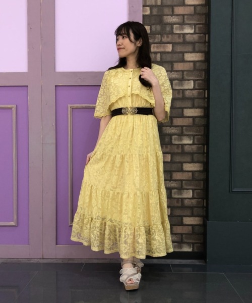 axes femme（アクシーズファム）の「ケープ風レースティアード 