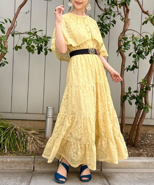axes femme（アクシーズファム）の「ケープ風レースティアード 