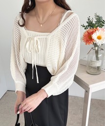 apres jour | リブニットキャミ+メッシュカーディガン【ZOZOTOWN限定アイテム】(カーディガン/ボレロ)