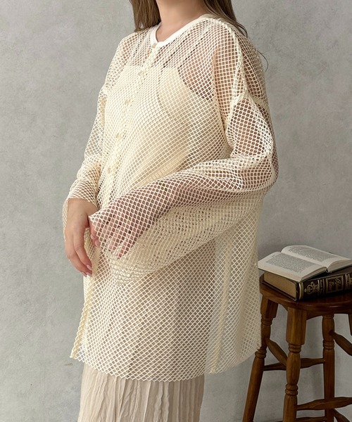 apres jour clair(アプレジュールクレア)の「【apres jour clair】2WAYメッシュカットトップス【ZOZOTOWN限定アイテム】(Tシャツ/カットソー・レディース・ブラウン系その他/アイボリー・フリー/X-LARGE)」の1枚目の写真