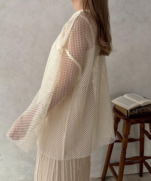 apres jour clair(アプレジュールクレア)の「【apres jour clair】2WAYメッシュカットトップス【ZOZOTOWN限定アイテム】(Tシャツ/カットソー・レディース・ブラウン系その他/アイボリー・フリー/X-LARGE)」の5枚目の写真