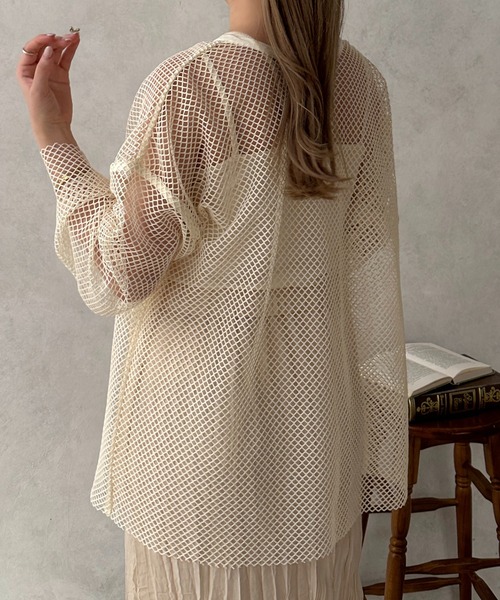 apres jour clair(アプレジュールクレア)の「【apres jour clair】2WAYメッシュカットトップス【ZOZOTOWN限定アイテム】(Tシャツ/カットソー・レディース・ブラウン系その他/アイボリー・フリー/X-LARGE)」の6枚目の写真