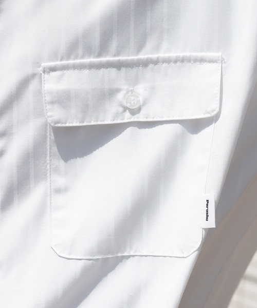 Perushu（ペルーシュ）の「ストライプ/無地ダブルポケットルーズシャツ（シャツ/ブラウス・メンズ・スモークピンク/ライトイエロー/オフホワイト/サックスブルー・MEDIUM/LARGE）」の6枚目の写真