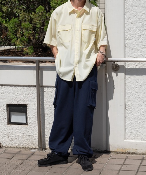 Perushu（ペルーシュ）の「ストライプ/無地ダブルポケットルーズシャツ（シャツ/ブラウス・メンズ・スモークピンク/ライトイエロー/オフホワイト/サックスブルー・MEDIUM/LARGE）」の14枚目の写真