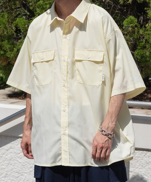 Perushu（ペルーシュ）の「ストライプ/無地ダブルポケットルーズシャツ（シャツ/ブラウス・メンズ・スモークピンク/ライトイエロー/オフホワイト/サックスブルー・MEDIUM/LARGE）」の19枚目の写真