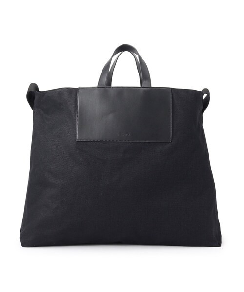 tk.TAKEO KIKUCHI（ティーケータケオキクチ）の「◆ADAMPATEK 別注 キャンバス×シンセティックレザービッグショルダートートバッグ（トートバッグ・メンズ・ブラック・00）」の2枚目の写真