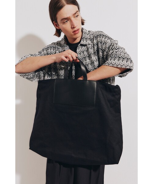 tk.TAKEO KIKUCHI（ティーケータケオキクチ）の「◆ADAMPATEK 別注 キャンバス×シンセティックレザービッグショルダートートバッグ（トートバッグ・メンズ・ブラック・00）」の21枚目の写真