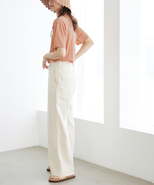 JOURNAL STANDARD - relume テンセルフレンチスリーブTシャツ ホワイト ジャーナルスタンダード JOURNAL STANDARD relume｜《追加4》刺繍ロゴフレンチTEE