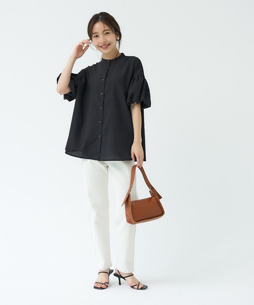 coca(coca)(コカ)の「ボリュームスリーブブラウス(シャツ/ブラウス・レディース・ライトベージュ/ブラック・M/L)」の11枚目の写真