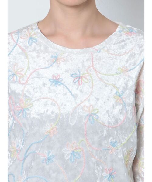 merry jenny（メリージェニー）の「ベロアflower embroidery tops（Tシャツ/カットソー・レディース・オフホワイト/グリーン・FREE）」の21枚目の写真