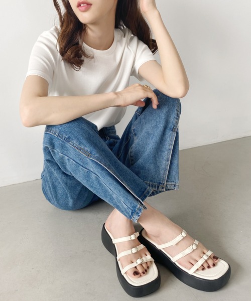セール】ストラップ厚底サンダル（サンダル）｜wears