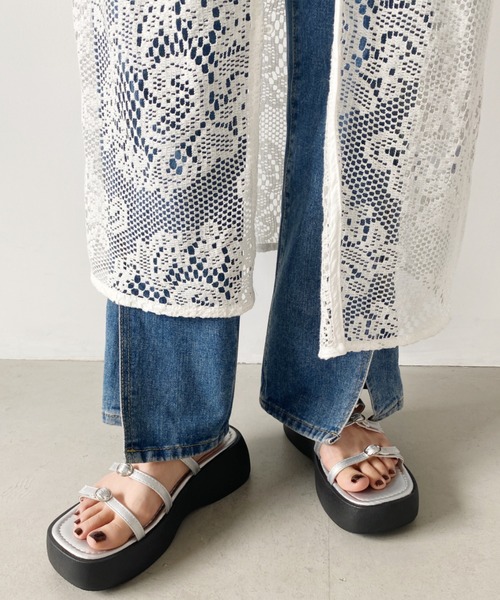MaxMara シルバー ストラップ 厚底 サンダル セール】ストラップ厚底サンダル（サンダル）｜wears