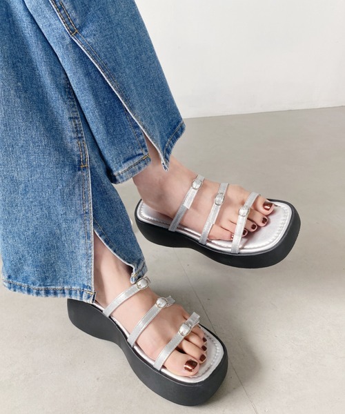 セール】ストラップ厚底サンダル（サンダル）｜wears