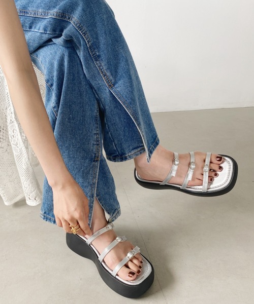 セール】ストラップ厚底サンダル（サンダル）｜wears