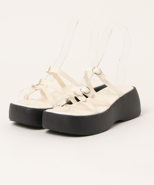 MaxMara シルバー ストラップ 厚底 サンダル セール】ストラップ厚底サンダル（サンダル）｜wears
