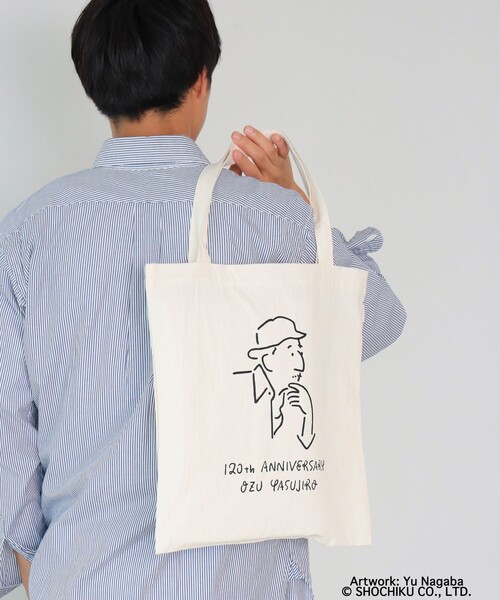 BEAMS JAPAN(ビームス ジャパン)の「小津安二郎監督 × BEAMS JAPAN / アニバーサリー ロゴ トートバッグ(トートバッグ・メンズ・チャコールグレー/オフホワイト・ONE SIZE)」の13枚目の写真