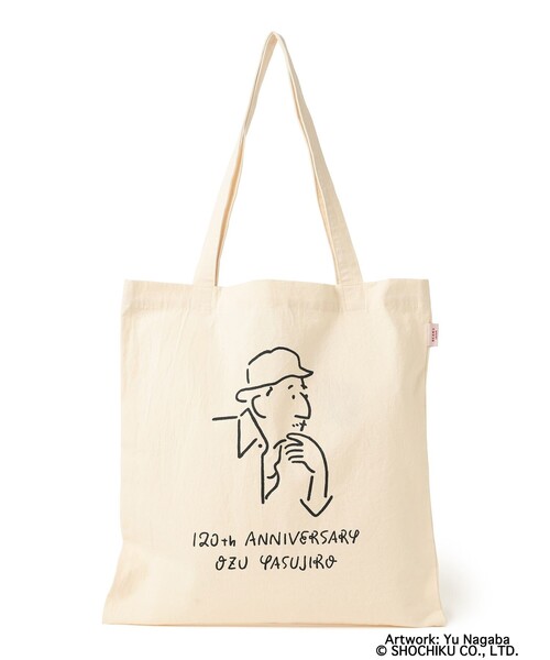 BEAMS JAPAN(ビームス ジャパン)の「小津安二郎監督 × BEAMS JAPAN / アニバーサリー ロゴ トートバッグ(トートバッグ・メンズ・チャコールグレー/オフホワイト・ONE SIZE)」の2枚目の写真