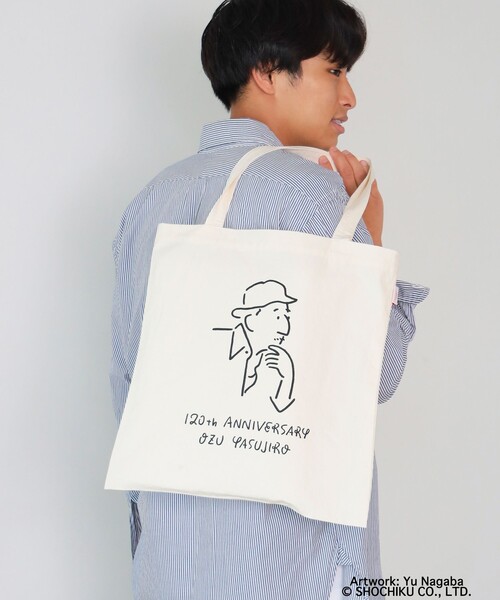 BEAMS JAPAN(ビームス ジャパン)の「小津安二郎監督 × BEAMS JAPAN / アニバーサリー ロゴ トートバッグ(トートバッグ・メンズ・チャコールグレー/オフホワイト・ONE SIZE)」の18枚目の写真