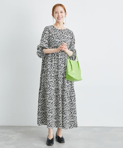 ROPE' PICNIC(ロペピクニック)の「【一部店舗限定】アソート柄ティアードワンピース(ワンピース・レディース・ブラック/ホワイト系その他/ブラック系その他・38)」の7枚目の写真