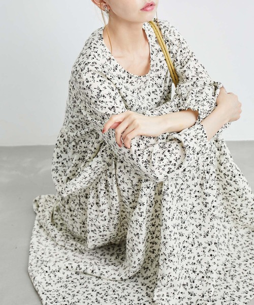 ROPE' PICNIC(ロペピクニック)の「【一部店舗限定】アソート柄ティアードワンピース(ワンピース・レディース・ブラック/ホワイト系その他/ブラック系その他・38)」の13枚目の写真