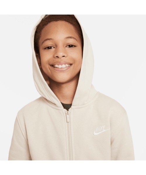 NIKE（ナイキ）の「《NIKEアパレル》YTHNSWクラブFTフルジップL/Sフーデ（パーカー・キッズ・ホワイト系その他/ブラック×ホワイト/グレー/ピンク・130/140/150/160）」の10枚目の写真