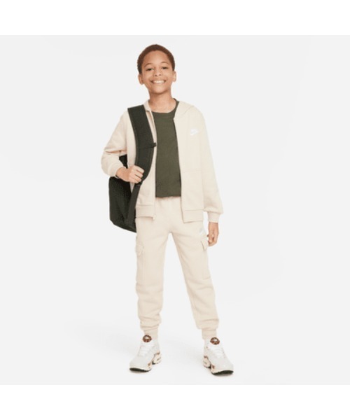 NIKE（ナイキ）の「《NIKEアパレル》YTHNSWクラブFTフルジップL/Sフーデ（パーカー・キッズ・ホワイト系その他/ブラック×ホワイト/グレー/ピンク・130/140/150/160）」の9枚目の写真