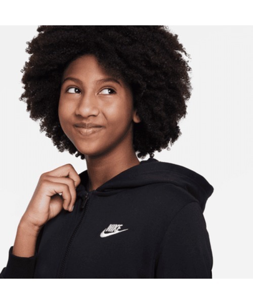 NIKE（ナイキ）の「《NIKEアパレル》YTHNSWクラブFTフルジップL/Sフーデ（パーカー・キッズ・ホワイト系その他/ブラック×ホワイト/グレー/ピンク・130/140/150/160）」の6枚目の写真