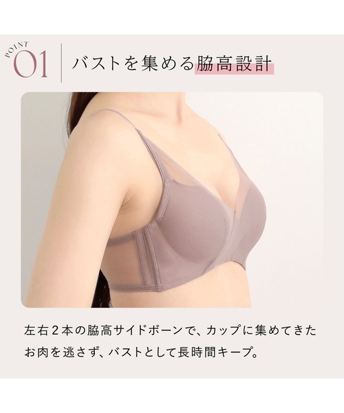 メッシュブラ】 ノンワイヤー ブラジャー 脇高 メッシュ 超極薄