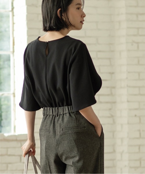 OPAQUE.CLIP（オペークドットクリップ）の「◆チューリップフレアスリーブカットソー【洗濯機洗い可】（Tシャツ/カットソー・レディース・ボルドー/ブラック/ブルー系7/オフホワイト・42/40/38/36）」の5枚目の写真