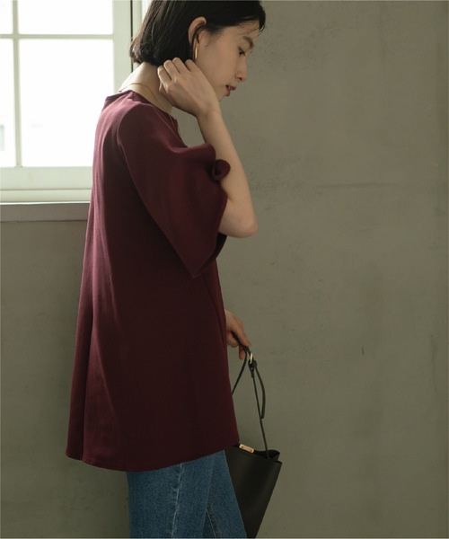 OPAQUE.CLIP（オペークドットクリップ）の「◆チューリップフレアスリーブカットソー【洗濯機洗い可】（Tシャツ/カットソー・レディース・ボルドー/ブラック/ブルー系7/オフホワイト・42/40/38/36）」の15枚目の写真