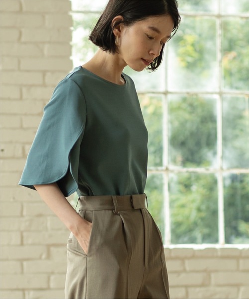 OPAQUE.CLIP（オペークドットクリップ）の「◆チューリップフレアスリーブカットソー【洗濯機洗い可】（Tシャツ/カットソー・レディース・ボルドー/ブラック/ブルー系7/オフホワイト・42/40/38/36）」の20枚目の写真