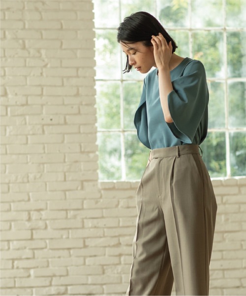 OPAQUE.CLIP（オペークドットクリップ）の「◆チューリップフレアスリーブカットソー【洗濯機洗い可】（Tシャツ/カットソー・レディース・ボルドー/ブラック/ブルー系7/オフホワイト・42/40/38/36）」の22枚目の写真