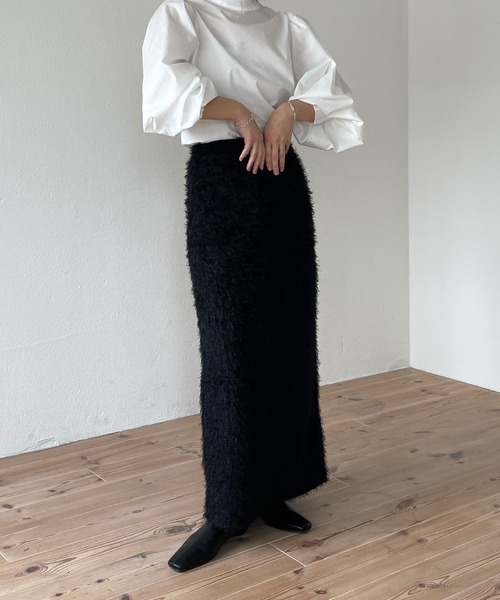 wee9s（ウィークス）の「mop skirt / ウエストゴムリラックスモップスカート（スカート・レディース・アイボリー/ブラック/ブルー・FREE/LONG）」の22枚目の写真