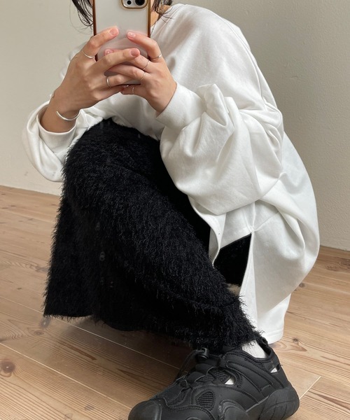 wee9s（ウィークス）の「mop skirt / ウエストゴムリラックスモップスカート（スカート・レディース・アイボリー/ブラック/ブルー・FREE/LONG）」の13枚目の写真