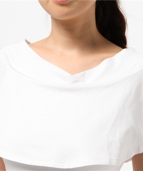 OUTLET（アウトレット）の「【DaTuRa】カットデニムフリルトップス（Tシャツ/カットソー・レディース・ホワイト・FREE）」の5枚目の写真